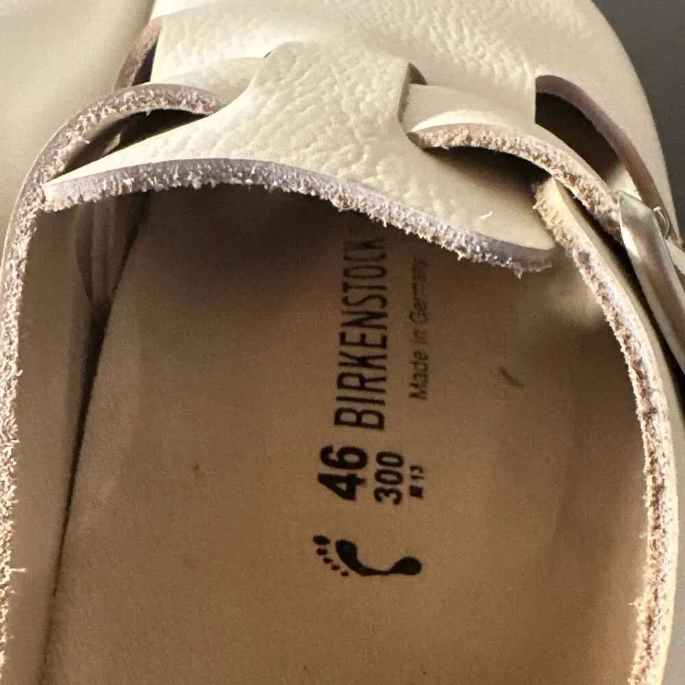 Birkenstock 46 N Men’s London Buckle Shoes Clog 13 US White White Made Germany